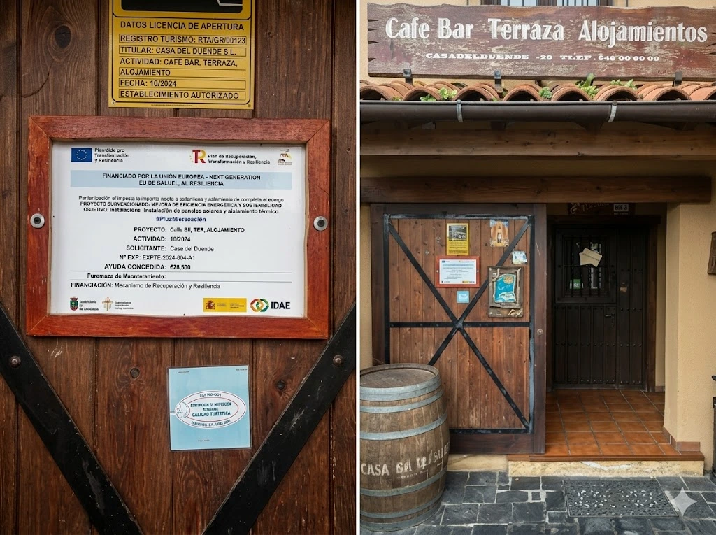 Placa acreditativa de instalación — Casa del Surf